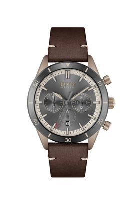 Buy BOSS Santiago Grey Dial Leather Analog Watch for Men 1513861