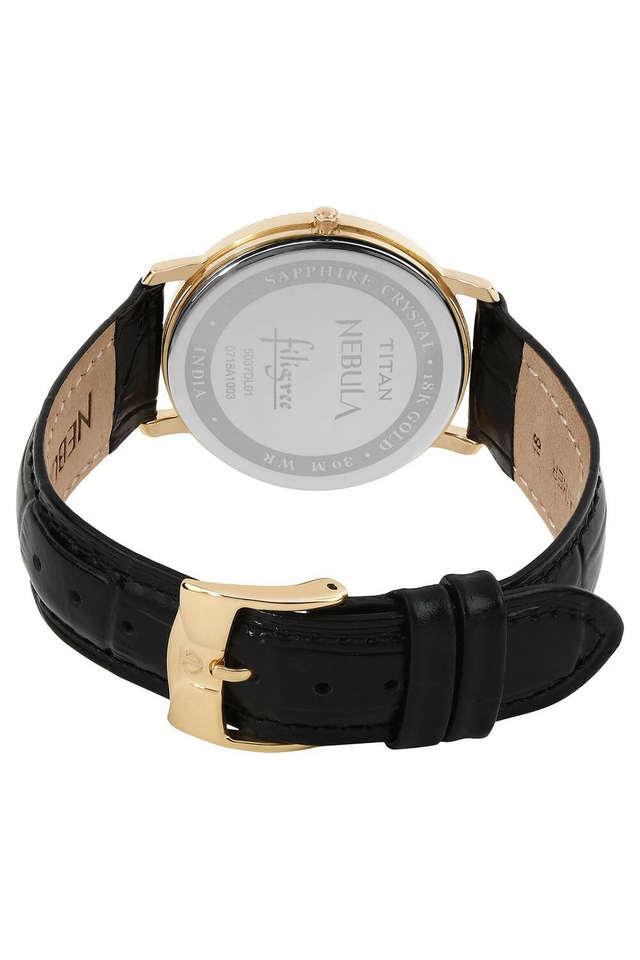 Buy NEBULA 18 Karat Solid Gold Analog Watch for Men with Black Dial ...