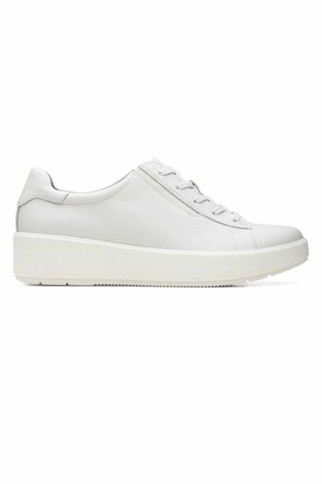 Clarks white best sale leather shoes