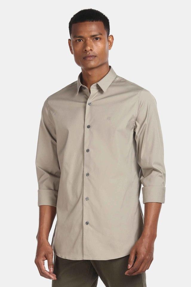 Buy CALVIN KLEIN JEANS Grey Solid Slim Fit Mens Casual Shirt