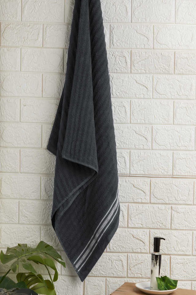 Buy SPACES Grey Mellow 100 Cotton Ultra Soft Bath Towel Shoppers Stop