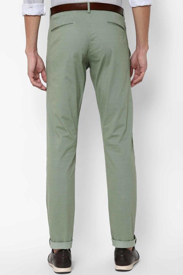 Sojanya (Since 1958) Men's Cotton Blend Beige & Green Checked Formal  Trousers