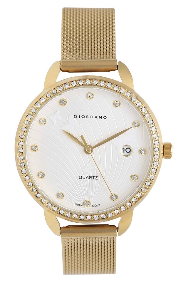 Buy GIORDANO Womens White Dial Metallic Analogue Digital Watch R4002 22 Shoppers Stop