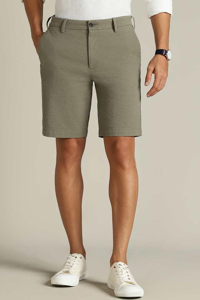 Buy DOCKERS Green Solid Cotton Slim Fit Men s Short Shoppers Stop