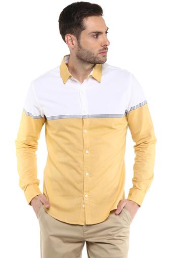 mens yellow slim fit shirt
