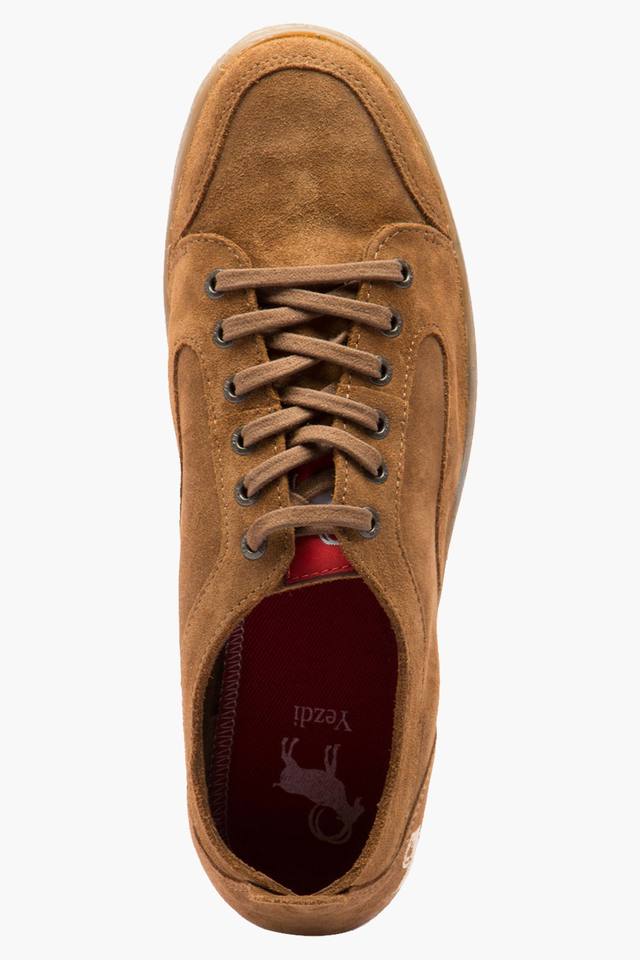 Lace up store suede sneakers