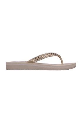 Buy SKECHERS Taupe Meditation - Lotus Bae Synthetic Slipon Womens Slippers