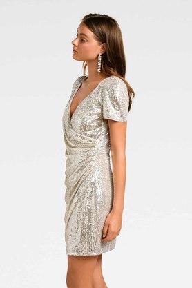 Buy FOREVER NEW Womens Trixie Sequin Draped Mini Dress Shoppers Stop