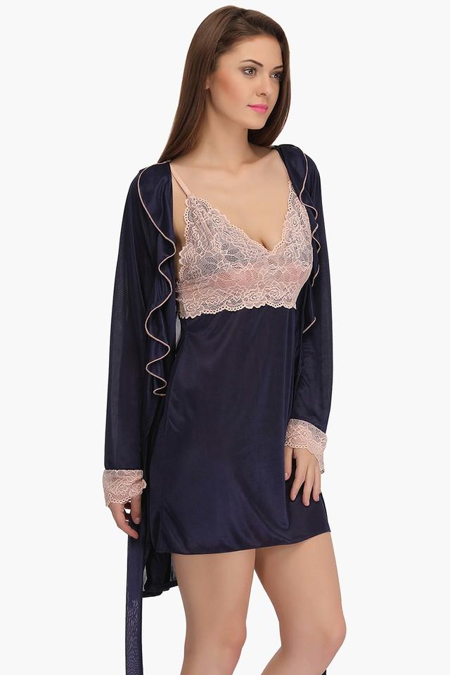 Buy CLOVIA Womens Lacy Nighty and Robe Set Shoppers Stop