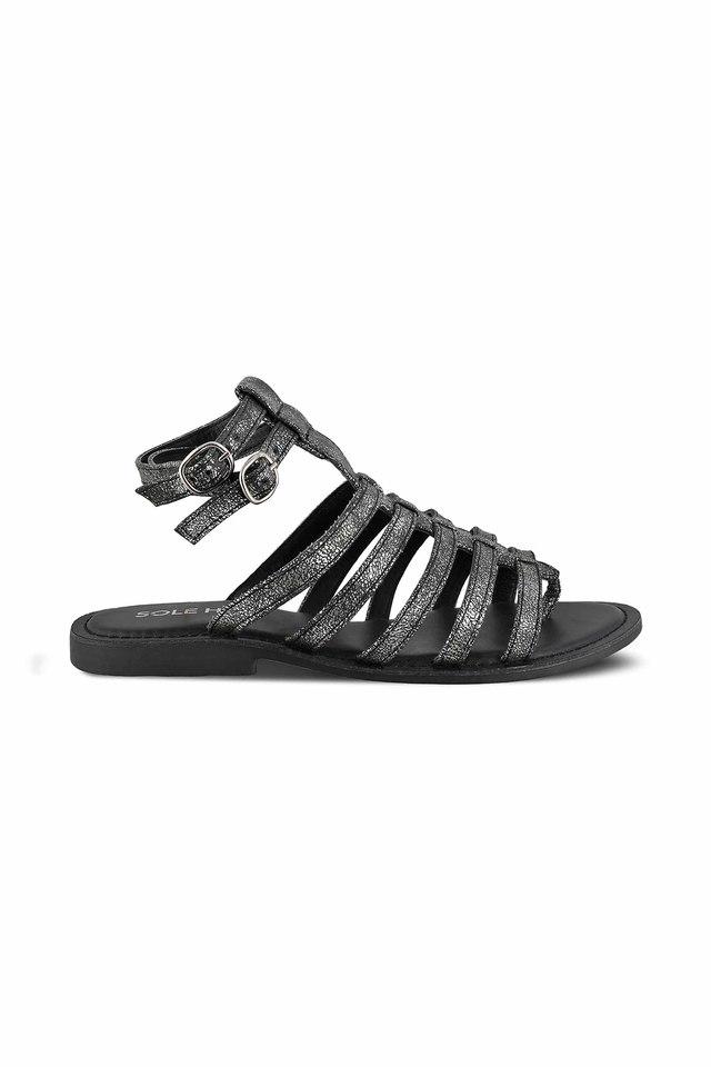 Buy Black Flat Sandals for Women by V WALK Online | Ajio.com