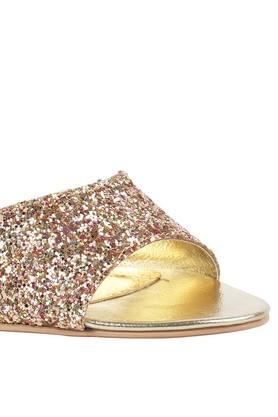 Gold glitter 2025 sandals for womens