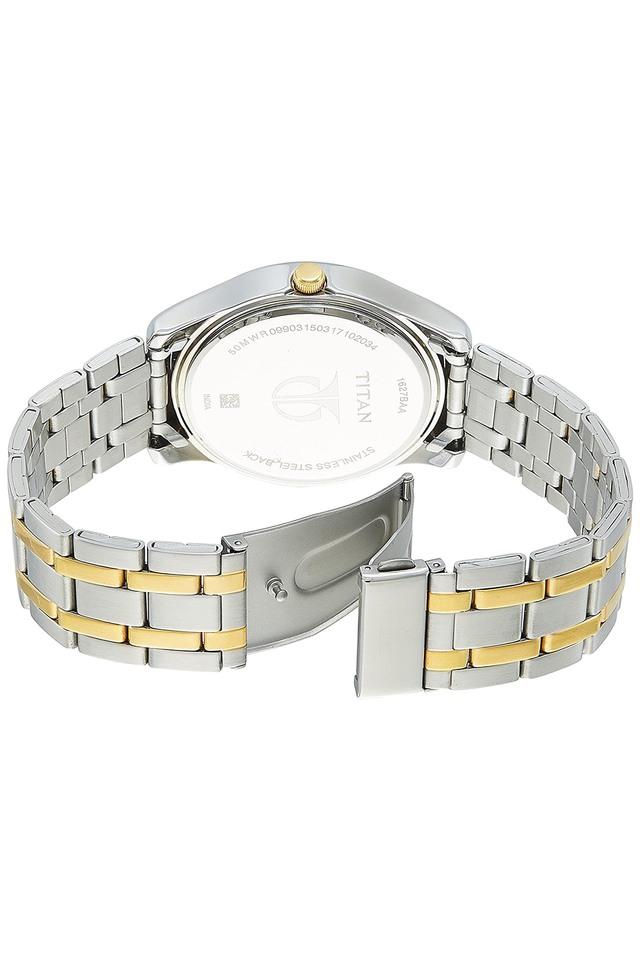 Buy TITAN undefined Mens 50.50 x 10.60 x 43 mm Silver White Dial Stainless Steel Analog Watch NP1627BM01 Shoppers Stop