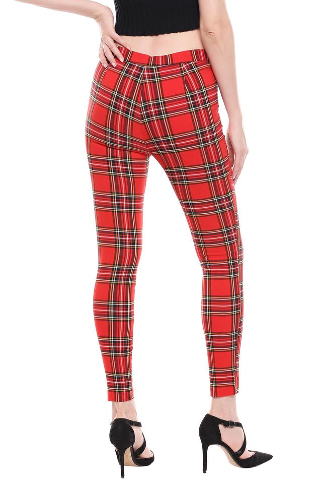 Womens 2 Pocket Checked Jeggings