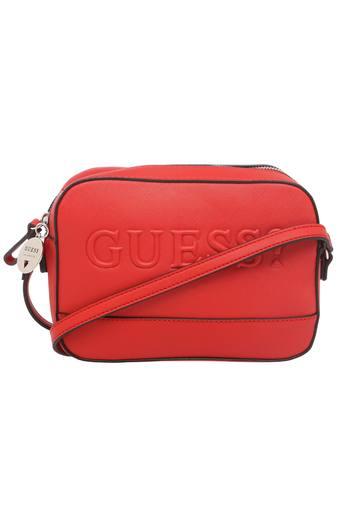 guess red sling bag