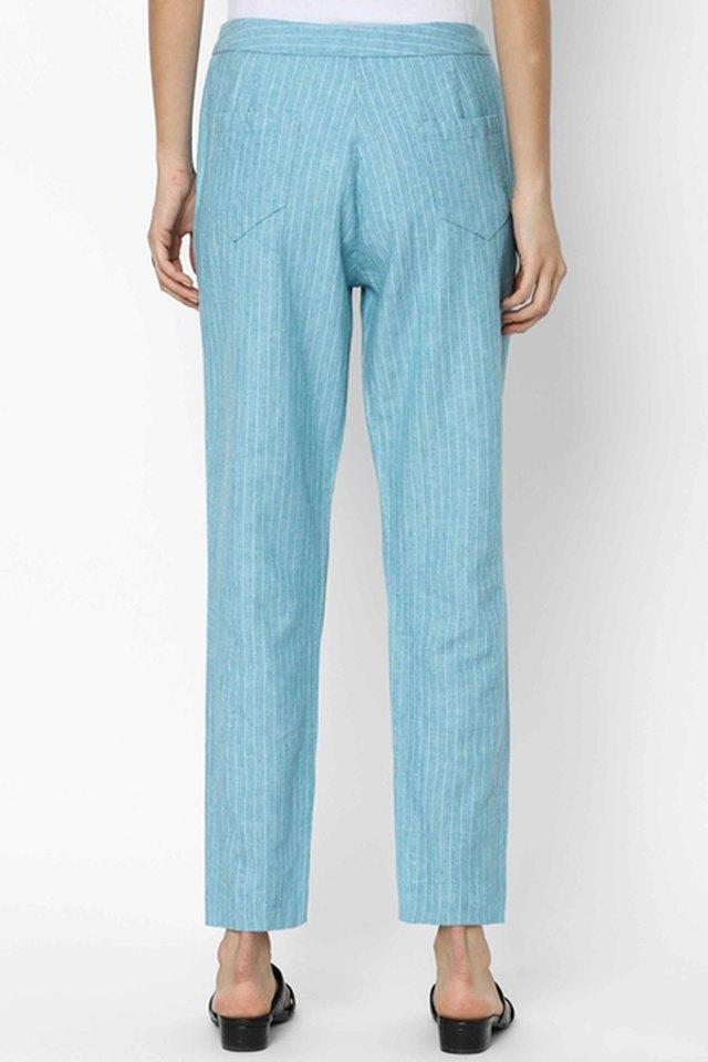 Buy Cotton Ankle Length Straight Fit Trouser Pants for WomenGirls Many  Colours are availbel Colour Light Blue at Amazonin