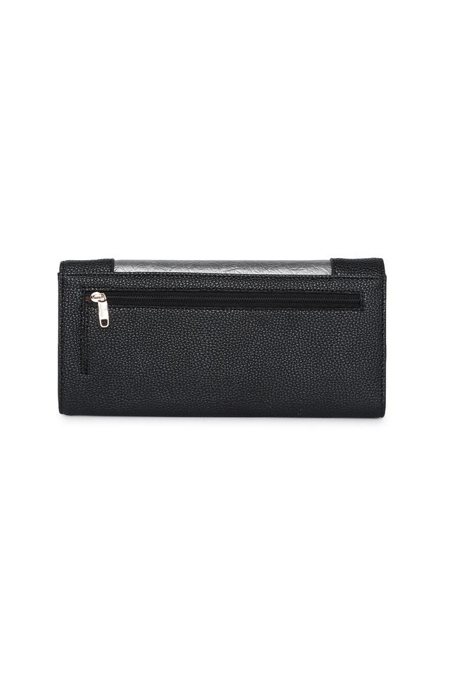 Black trifold shop wallet womens