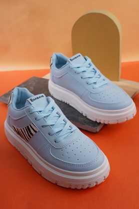 Light blue synthetic hot sale lace up sneakers