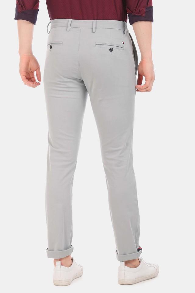 Buy BASICS TAPERED FIT SILVER GREY STRETCH TROUSER for Men Online   21BTR44229