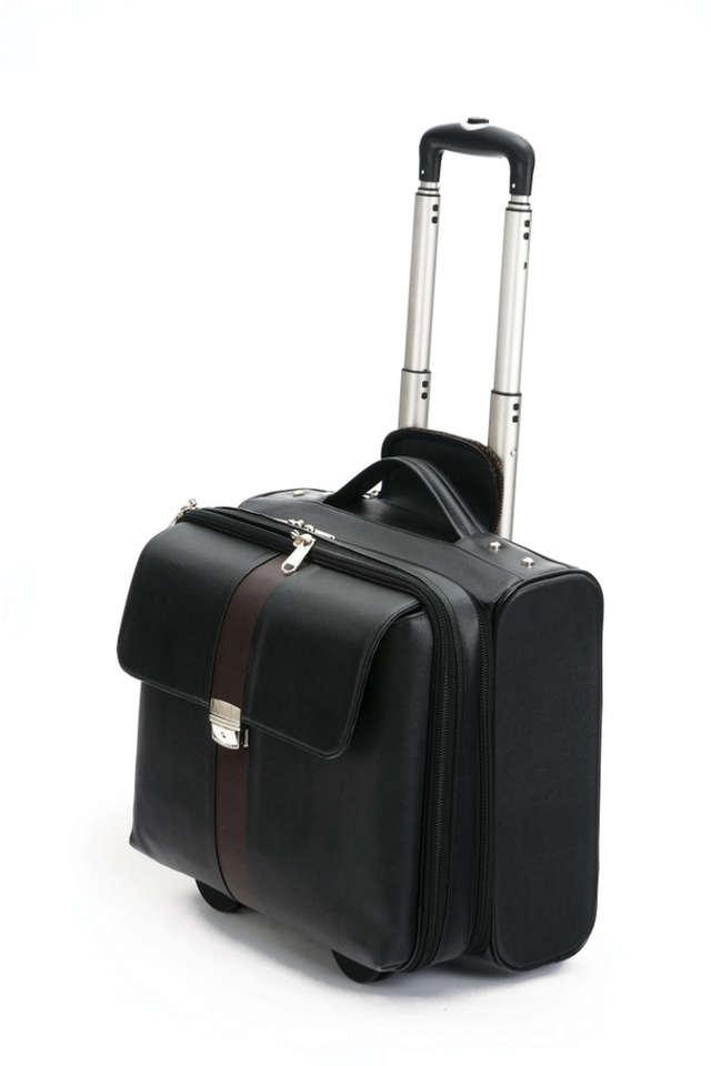 Leather overnighter trolley best sale