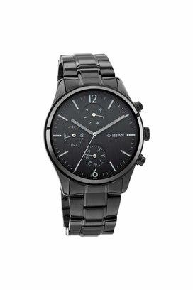 Black metal discount watches in titan