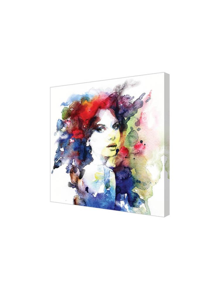 Buy RANDOM Printed Multicolor Beautiful Lady Art Canvas Painting