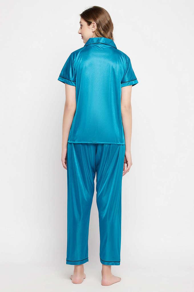 Teal discount satin pyjamas