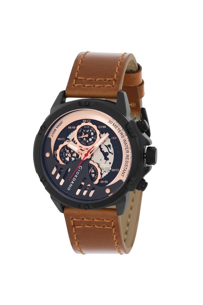 Giordano leather clearance watch