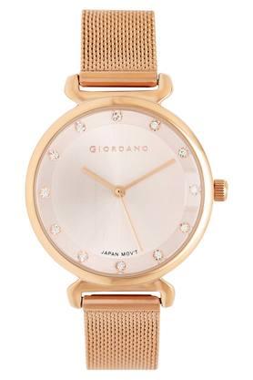 Buy GIORDANO Womens Rose Gold Dial Metallic Analogue Watch GD