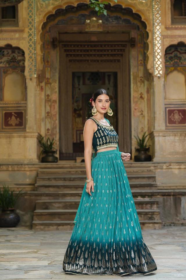 Embroidered women's hot sale ghagra choli