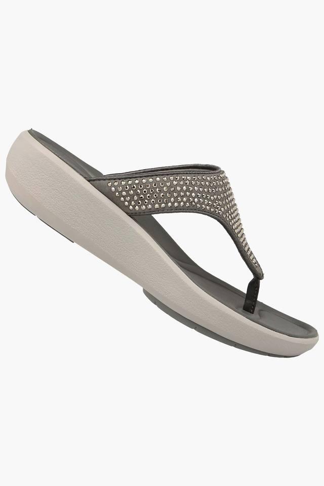 CLARKS -  Silver Grey Floaters & Flip Flops - Main