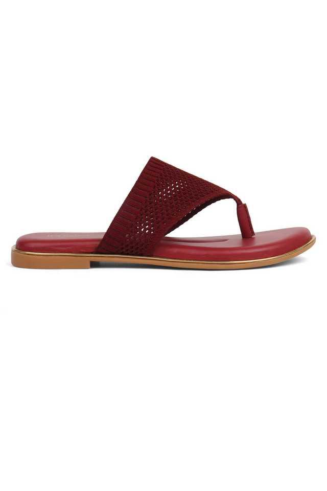 Red leather flip discount flops