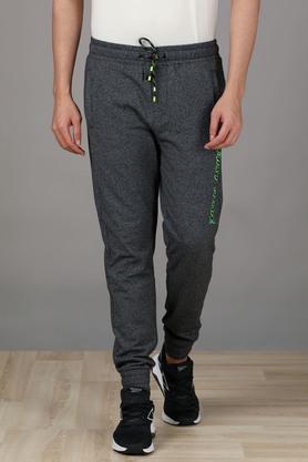 Buy INFUSE Charcoal Printed Poly Cotton Regular Fit Mens Joggers