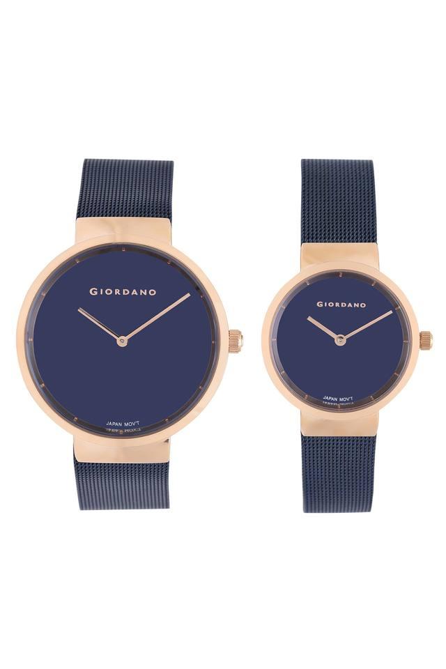 Buy GIORDANO Unisex Blue Dial Metallic Analogue Couple Couple Watches GD 2077 01 Shoppers Stop