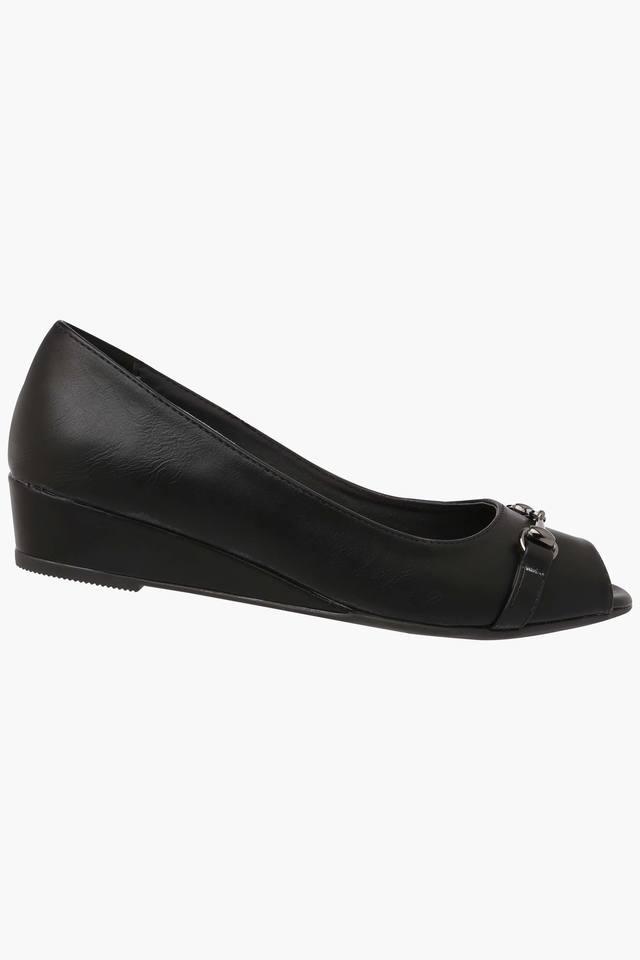 Black leather wedge shoes new arrivals