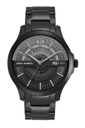 Stop Shoppers Dial EXCHANGE Black mm | 46 Buy Mens Watch ARMANI AX2446I Leather - Analog