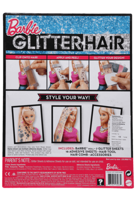 Barbie glitter best sale hair doll