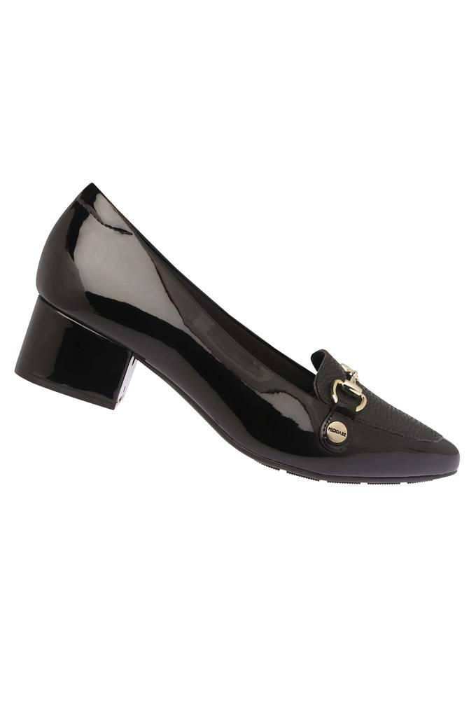 Black patent leather block best sale heel pumps