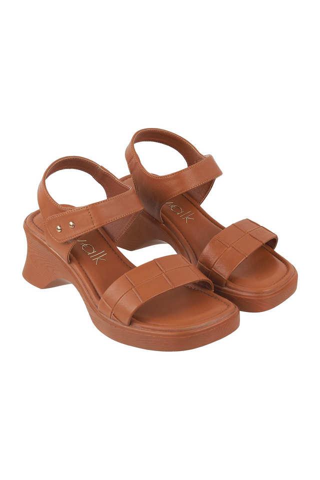 Buy CATWALK Tan PU Backstrap Women s Casual Wear Sandals Shoppers Stop
