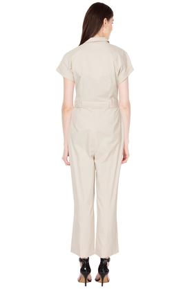 Buy VAN HEUSEN Womens Solid Jumpsuit Shoppers Stop