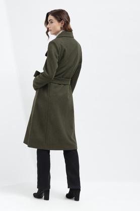 Solid Collar Neck Womens Coat