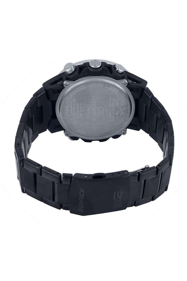 Casio edifice black metal hot sale watches