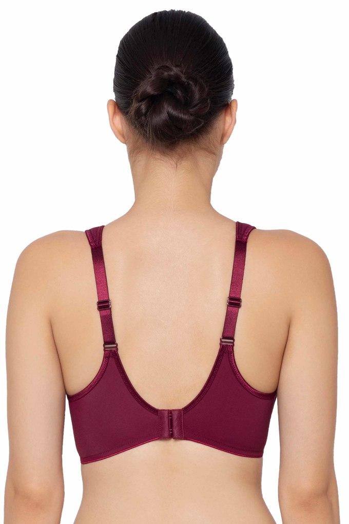 Buy TRIUMPH Bordeaux Womens Nylon Blend Non Padded Minimiser Bra