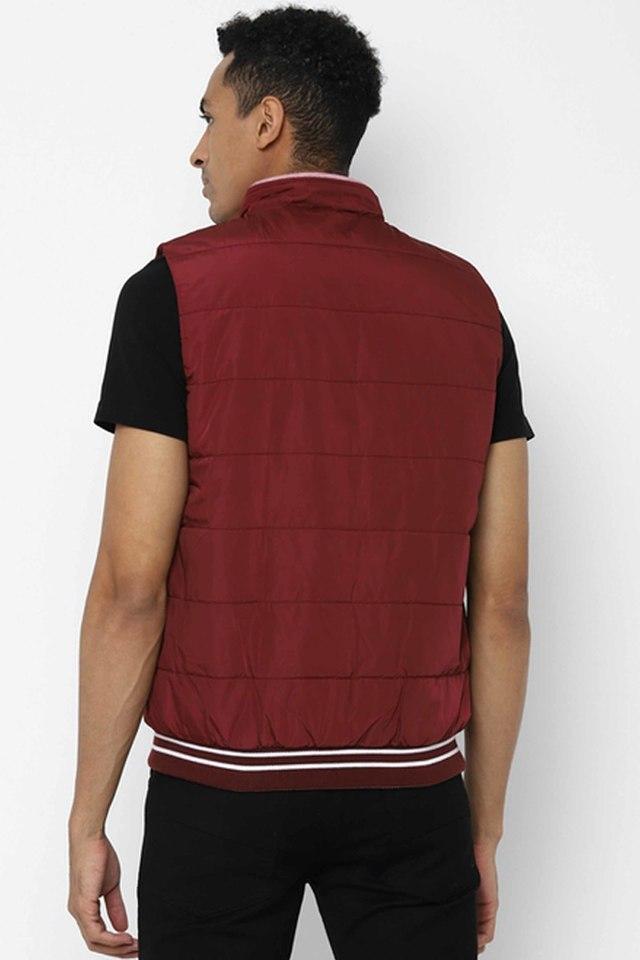 Buy ALLEN SOLLY Red Mens Regular Fit Solid Reversible Jacket