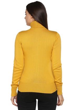 Buy MADAME Womens Zip Through Neck Solid Sweater Shoppers Stop