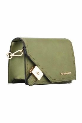 Buy FASTRACK Green Special Lock Closure PU Womens Casual Waist Bag