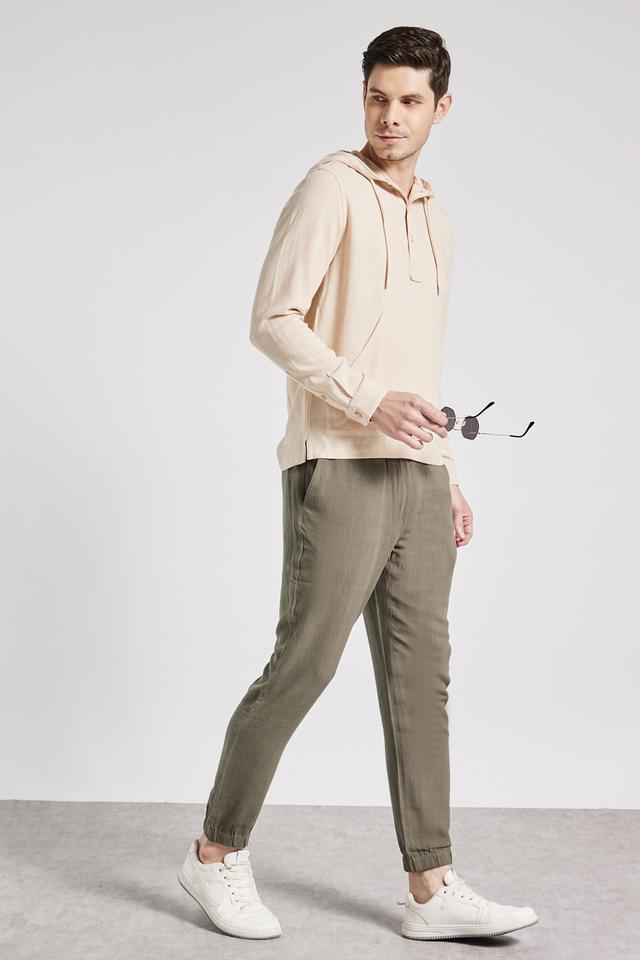 Native Youth Chino Jogger in Green for Men