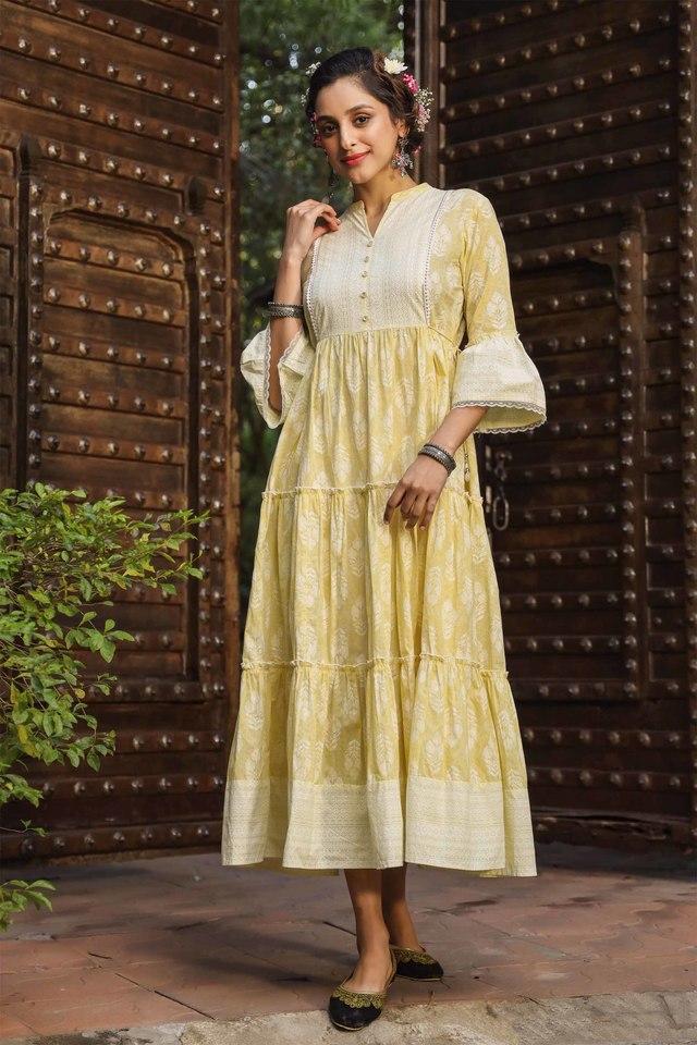 JUNIPER -  Yellow Ethnic Dresses - Main