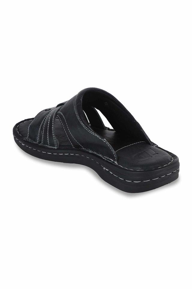 Mens black store leather sandals