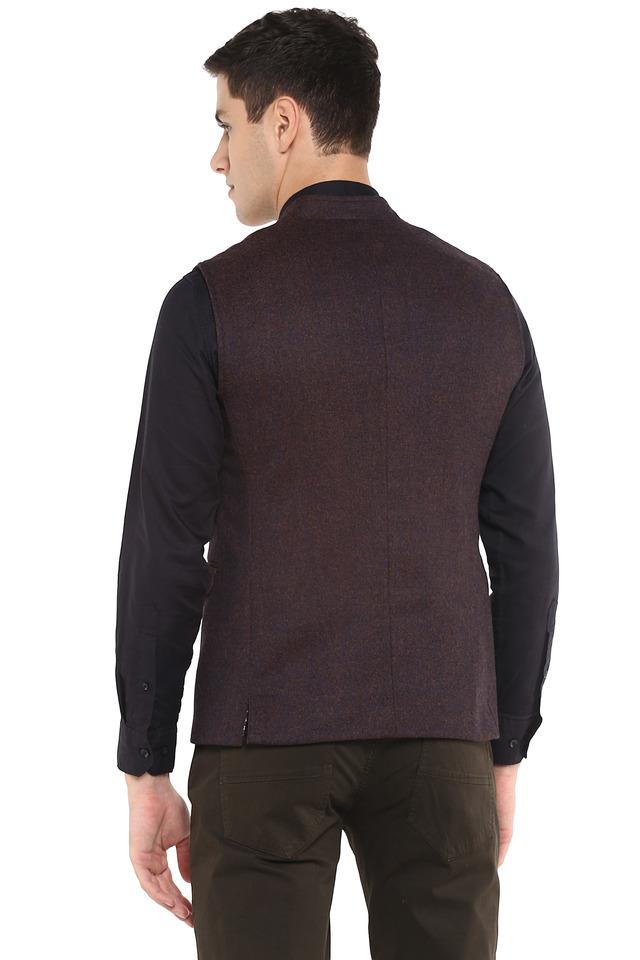 Buy Louis Philippe Men Grey Textured Slim Party Nehru Jacket Online