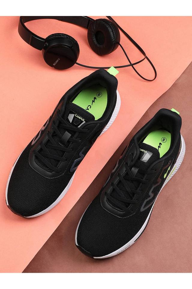 Campus black hot sale running shoes